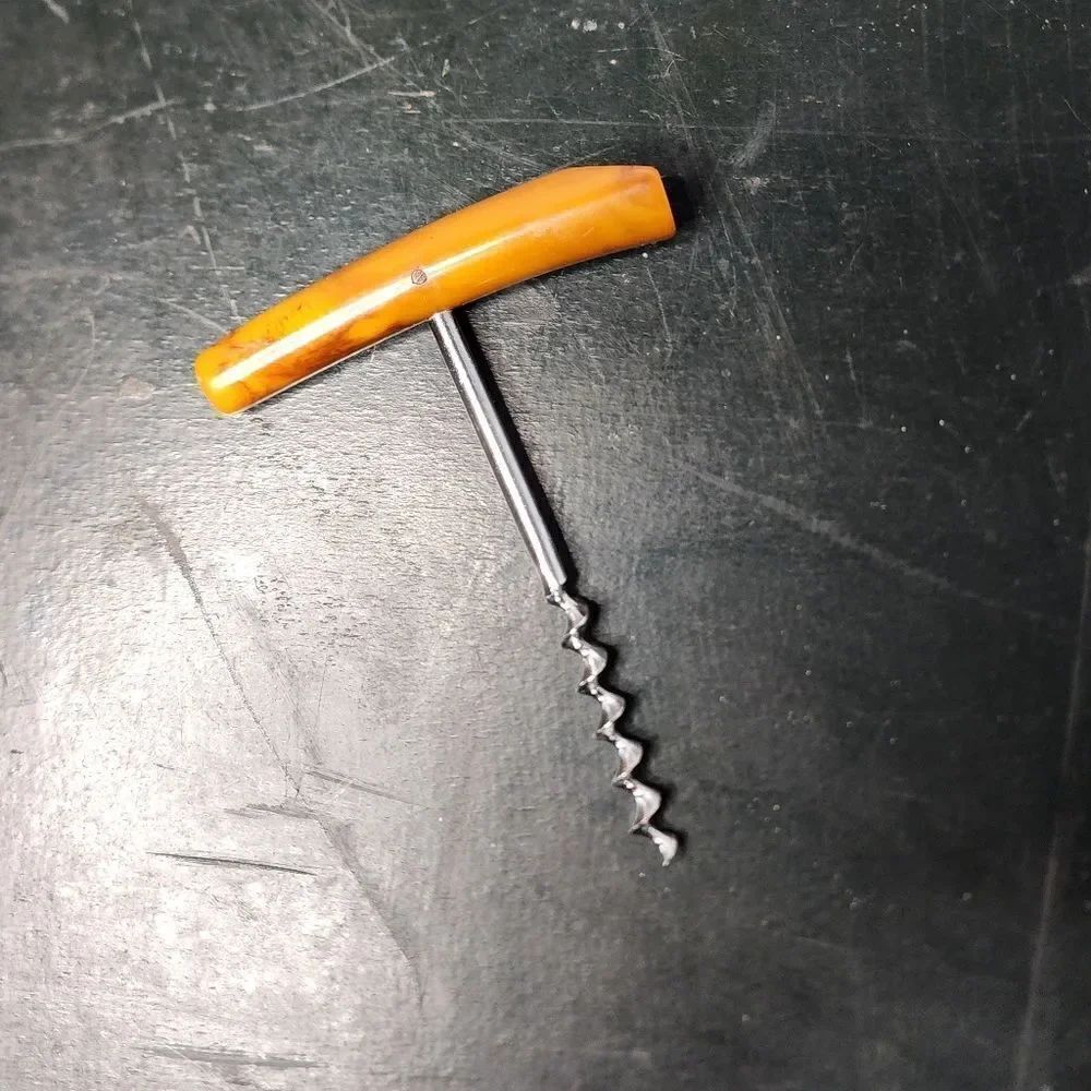 Vintage Mid Century Modern BAKELITE HANDLE CORKSCREW Barware